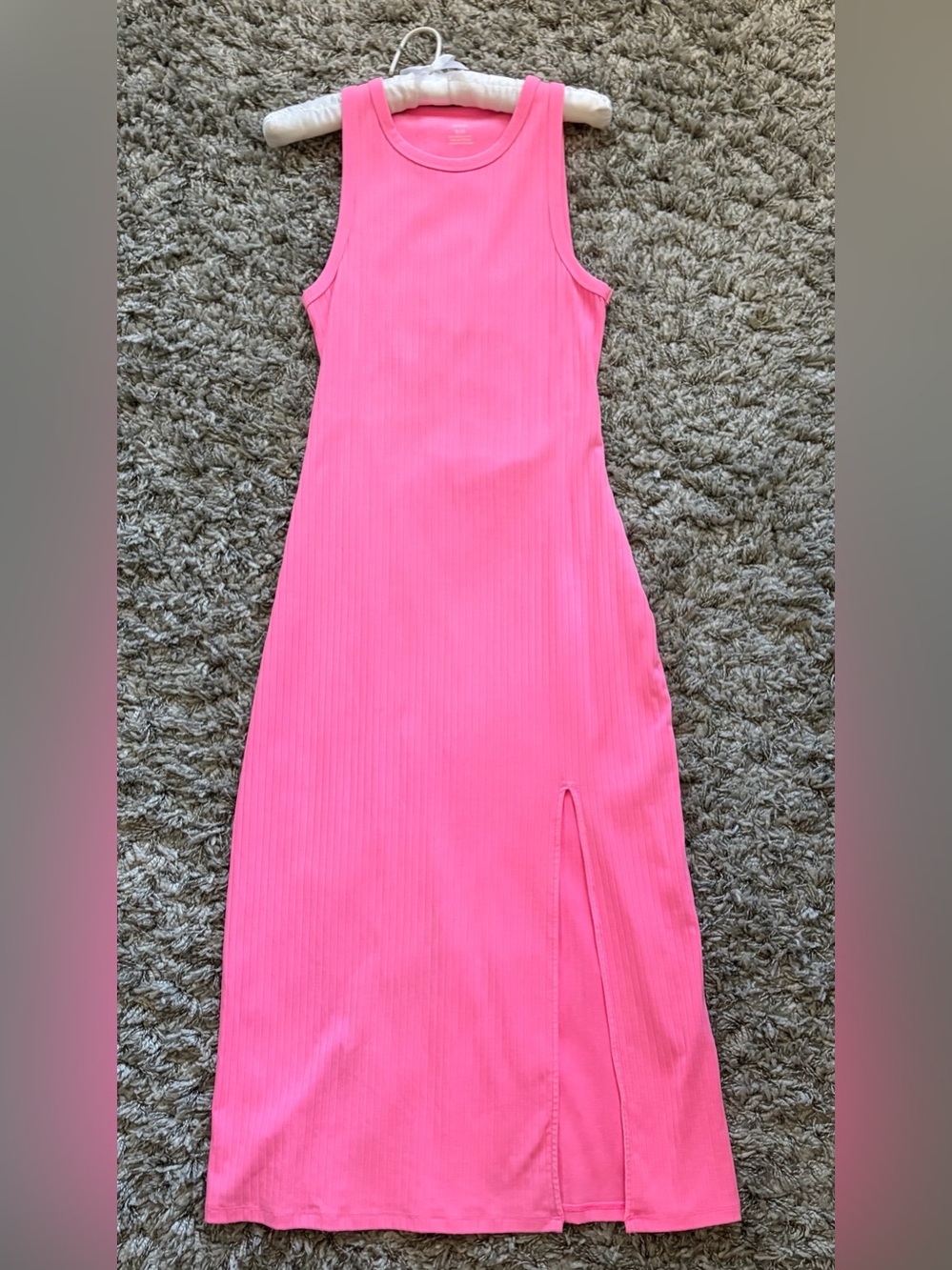 Aerie pink midi cotton sleeveless fitted tank dress size M